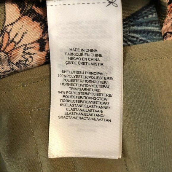 Lauren Ralph Lauren Size 10 Farm Olive Floral High-rise Pull On Cropped‎ Pants - Picture 2 of 3